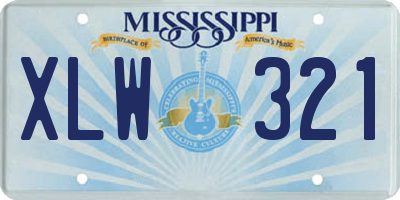 MS license plate XLW321