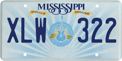 MS license plate XLW322
