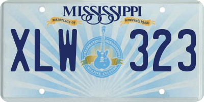 MS license plate XLW323