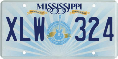 MS license plate XLW324