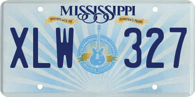 MS license plate XLW327