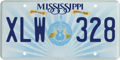 MS license plate XLW328