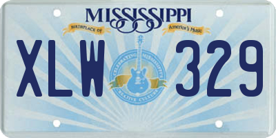MS license plate XLW329