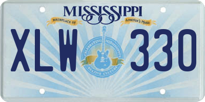 MS license plate XLW330