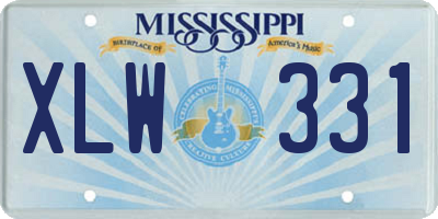 MS license plate XLW331
