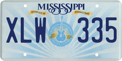 MS license plate XLW335