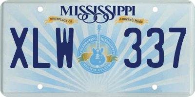 MS license plate XLW337