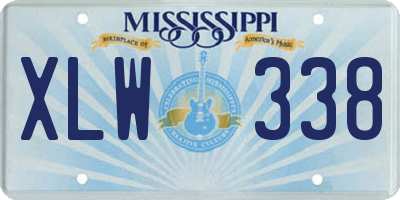 MS license plate XLW338