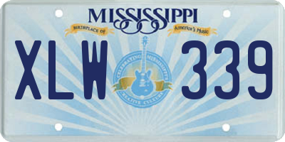 MS license plate XLW339