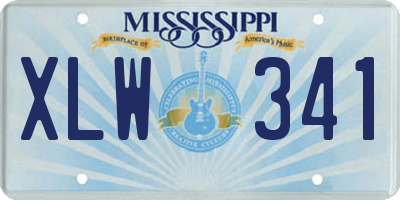 MS license plate XLW341