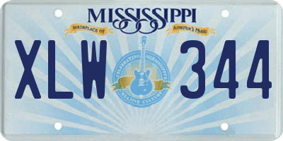 MS license plate XLW344