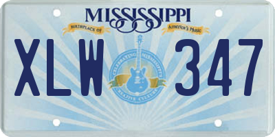 MS license plate XLW347