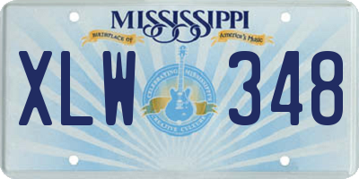 MS license plate XLW348
