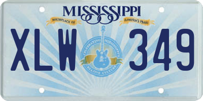 MS license plate XLW349