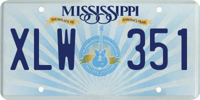 MS license plate XLW351