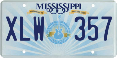 MS license plate XLW357