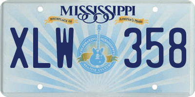 MS license plate XLW358