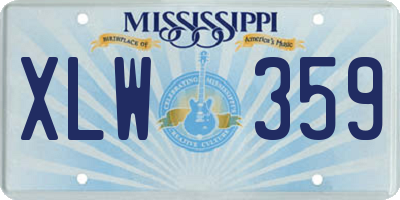 MS license plate XLW359