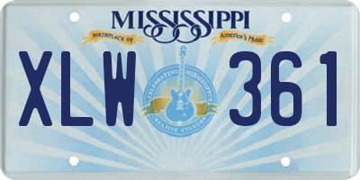 MS license plate XLW361