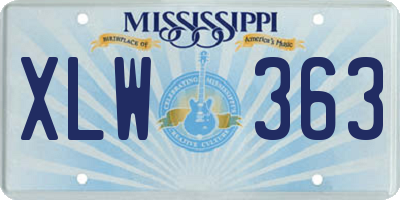 MS license plate XLW363