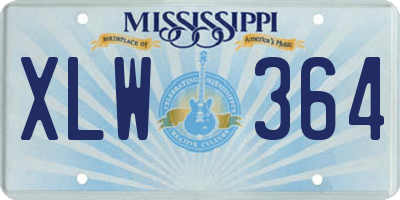 MS license plate XLW364