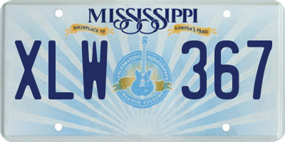 MS license plate XLW367