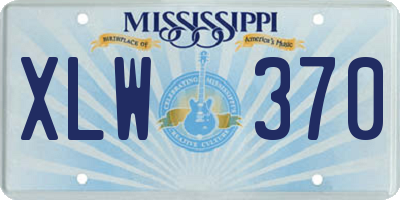 MS license plate XLW370
