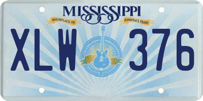 MS license plate XLW376