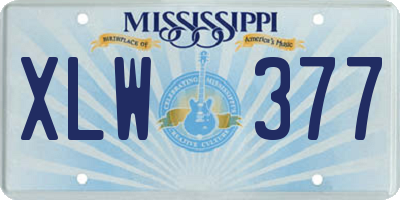 MS license plate XLW377