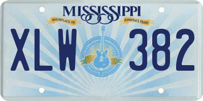 MS license plate XLW382