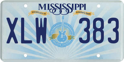 MS license plate XLW383