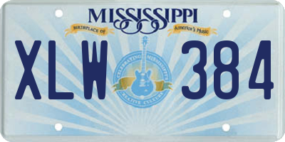 MS license plate XLW384