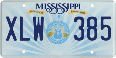 MS license plate XLW385