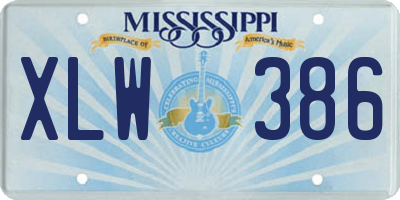 MS license plate XLW386