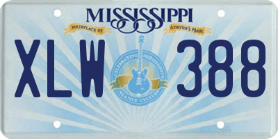 MS license plate XLW388