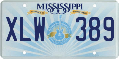 MS license plate XLW389