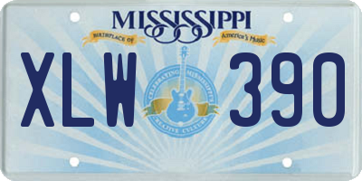 MS license plate XLW390