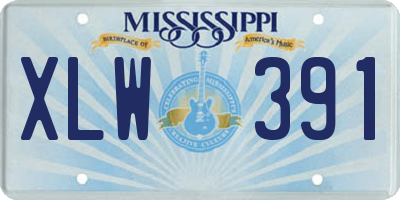 MS license plate XLW391