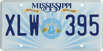 MS license plate XLW395