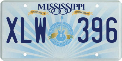 MS license plate XLW396