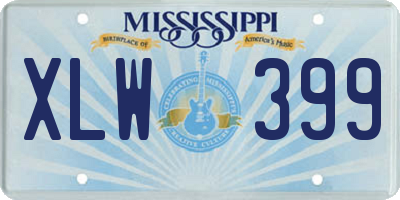 MS license plate XLW399