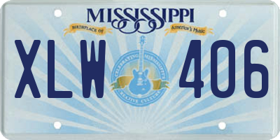 MS license plate XLW406