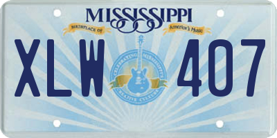 MS license plate XLW407