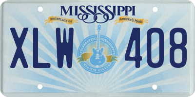 MS license plate XLW408