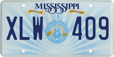 MS license plate XLW409