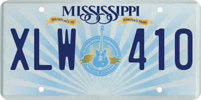 MS license plate XLW410