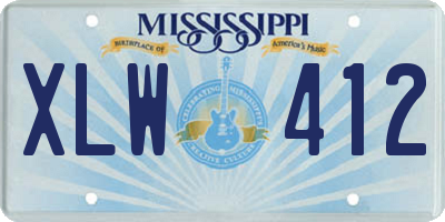 MS license plate XLW412
