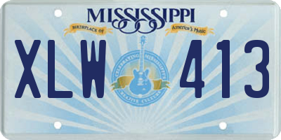 MS license plate XLW413