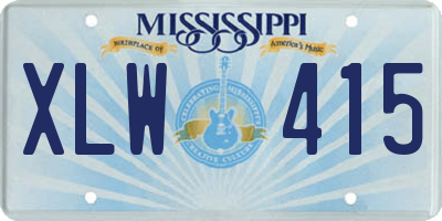 MS license plate XLW415