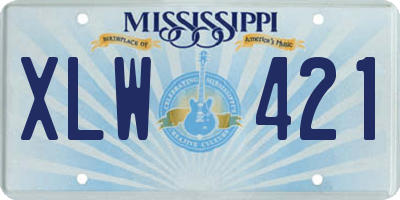 MS license plate XLW421